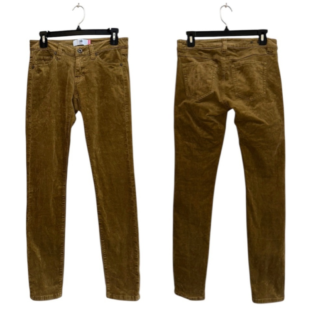 CABI #3197 Skinny Cord Umber Mustard Brown Corduroy Pants Jeans Stretch Womens 2 - Picture 2 of 16